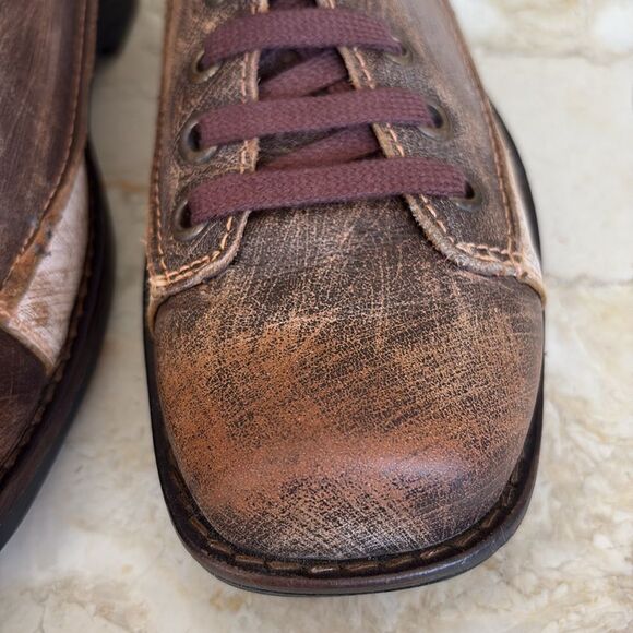 John Fluevog Tough Loves  Fondly Distressed Leather Lace Up Shoes - Picture 10 of 15